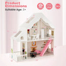Semi-Opened DIY Dollhouse with Simulated Rooms and Furniture Set-White by LJGDeals