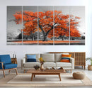 Orange Autumn Tree Wall Art Canvas Print – Framed Vibrant