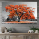 Orange Autumn Tree Wall Art Canvas Print – Framed Vibrant