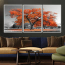 Orange Autumn Tree Wall Art Canvas Print – Framed Vibrant
