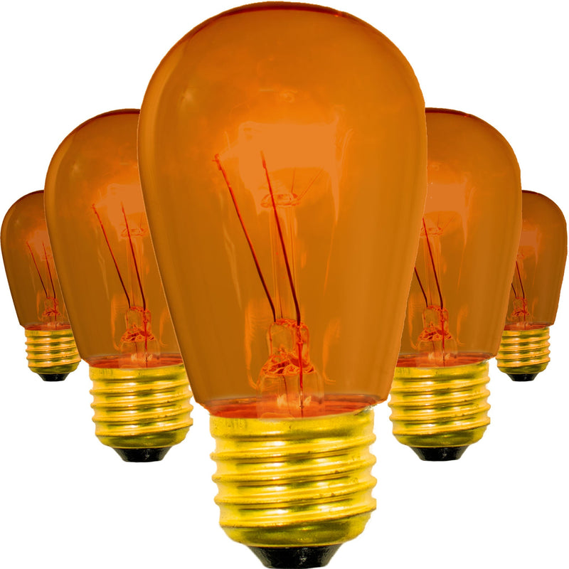 Orange S14 Edison Light Bulbs