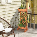 2-Tier Wooden Raised Garden Bed with Trellis-Orange by DirectDeals