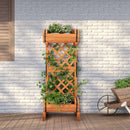 2-Tier Wooden Raised Garden Bed with Trellis-Orange by DirectDeals