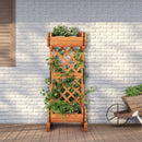 2-Tier Wooden Raised Garden Bed with Trellis-Orange by LJGDeals