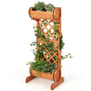 2-Tier Wooden Raised Garden Bed with Trellis-Orange by DirectDeals