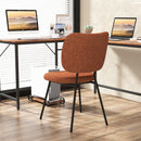 Set of 2 Modern Armless Dining Chairs with Linen Fabric