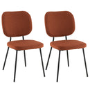 Set of 2 Modern Armless Dining Chairs with Linen Fabric