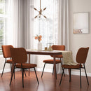 Set of 2 Modern Armless Dining Chairs with Linen Fabric