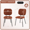Set of 2 Modern Armless Dining Chairs with Linen Fabric