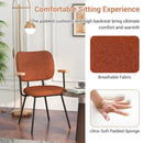 Set of 2 Modern Fabric Dining Chairs with Armrest and Curved Backrest by LJGDeals