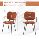 Set of 2 Modern Fabric Dining Chairs with Armrest and Curved Backrest by LJGDeals