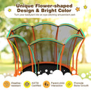 8 Feet Outdoor Unique Flower Shape Trampoline with Enclosure Net by LJGDeals