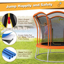 8 Feet Outdoor Unique Flower Shape Trampoline with Enclosure Net by LJGDeals