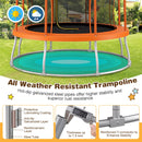 8 Feet Outdoor Unique Flower Shape Trampoline with Enclosure Net-Orange