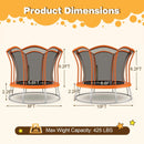 8 Feet Outdoor Unique Flower Shape Trampoline with Enclosure Net by LJGDeals
