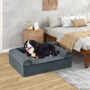 Orthopedic Dog Bed Memory Foam Pet Bed with Headrest for Large Dogs-Grey by LJGDeals