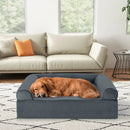 Orthopedic Dog Bed Memory Foam Pet Bed with Headrest for Large Dogs-Grey by LJGDeals