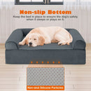 Orthopedic Dog Bed Memory Foam Pet Bed with Headrest for Large Dogs-Grey by LJGDeals