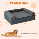 Orthopedic Dog Bed Memory Foam Pet Bed with Headrest for Large Dogs-Grey by LJGDeals