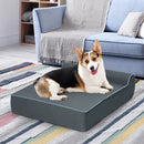 Orthopedic Dog Bed with Headrest and Removable Washable Cover-Grey by LJGDeals