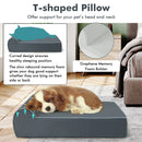 Orthopedic Dog Bed with Headrest and Removable Washable Cover-Grey by LJGDeals