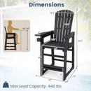 Outdoor Bar Stool 29" Height with Backrest and Armrests by DirectDeals