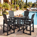 Outdoor Bar Stool 29" Height with Backrest and Armrests by LJGDeals