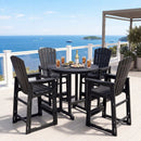 Outdoor Bar Stool 29" Height with Backrest and Armrests by LJGDeals