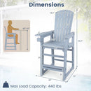 Outdoor Bar Stool 29" Height with Backrest and Armrests by LJGDeals
