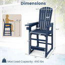 Outdoor Bar Stool 29" Height with Backrest and Armrests by DirectDeals