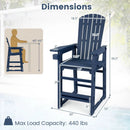 Outdoor Bar Stool 29" Height with Backrest and Armrests by LJGDeals