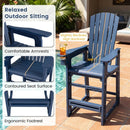 Outdoor Bar Stool 29" Height with Backrest and Armrests by LJGDeals