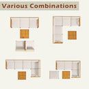 Outdoor 6 Pieces Acacia Wood Patio Sectional Furniture Set-Off White by LJGDeals