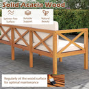 Outdoor 6 Pieces Acacia Wood Patio Sectional Furniture Set-Off White by LJGDeals