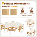 Outdoor 6 Pieces Acacia Wood Patio Sectional Furniture Set-Off White by LJGDeals