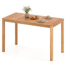 Outdoor Acacia Wood Dining Table with Slatted Tabletop for 4-6 by LJGDeals