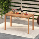 Outdoor Acacia Wood Dining Table with Slatted Tabletop for 4-6 by LJGDeals