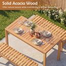 Outdoor Acacia Wood Dining Table with Slatted Tabletop for 4-6 by LJGDeals