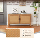 Outdoor Acacia Wood Storage Cabinet Outside Tool Cabinet with Fax Marble Top by LJGDeals