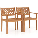 Outdoor Acacia Wood Patio Dining Chairs Garden Seating Chairs with 400 lbs Capacity by LJGDeals