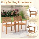 Outdoor Acacia Wood Patio Dining Chairs Garden Seating Chairs with 400 lbs Capacity by LJGDeals