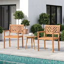 Outdoor Acacia Wood Patio Dining Chairs Garden Seating Chairs with 400 lbs Capacity by LJGDeals