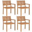 Outdoor Acacia Wood Patio Dining Chairs Garden Seating Chairs with 400 lbs Capacity by DirectDeals
