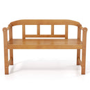 2-Seater Acacia Wood Garden Bench with Backrest & Armrests by LJGDeals