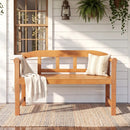 2-Seater Acacia Wood Garden Bench with Backrest & Armrests by LJGDeals