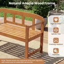 2-Seater Acacia Wood Garden Bench with Backrest & Armrests by LJGDeals