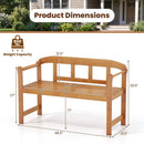 2-Seater Acacia Wood Garden Bench with Backrest & Armrests by LJGDeals