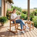 Acacia Wood Rocking Chair with High Back for Patio by DirectDeals