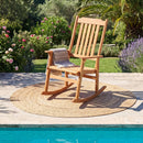 Acacia Wood Rocking Chair with High Back for Patio by LJGDeals