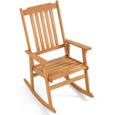 Acacia Wood Rocking Chair with High Back for Patio by LJGDeals